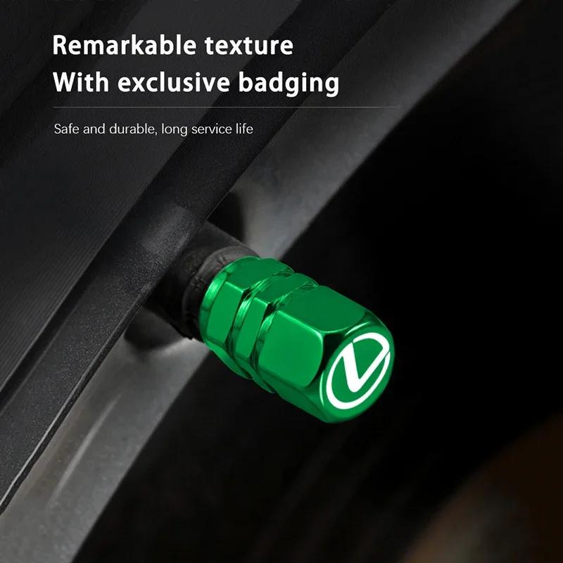 4Pcs Aluminum Alloy Car Tire Valve Covers Auto Accessories For Lexus ES RX NX LS UX LM LX GX LC RZ IS CT GS RC HS SC TX LBX IS30