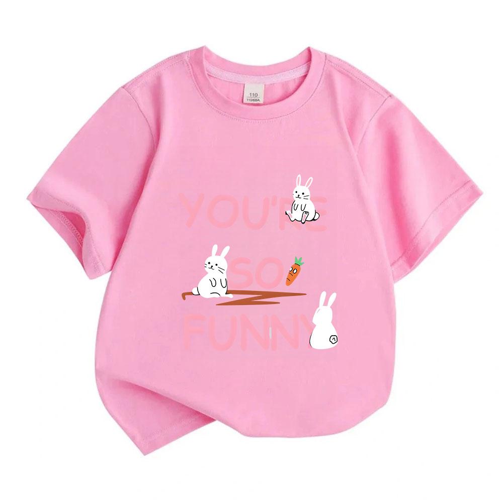 Kids Boys Girls 100% Cotton Crew Neck Short Sleeve T-Shirt,