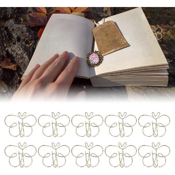 

50 шт. Милые скрепки для бумаги, Золотые скрепки-бабочки, Гальваническое покрытие, Скрепки в форме животных, Противоскользящие маленькие скрепки