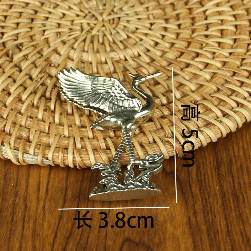 Brass Crane Small Ornament, Copper Handicraft, Pure Copper Desktop Tea Table, Tea Pet Ornament, Small Commodity
