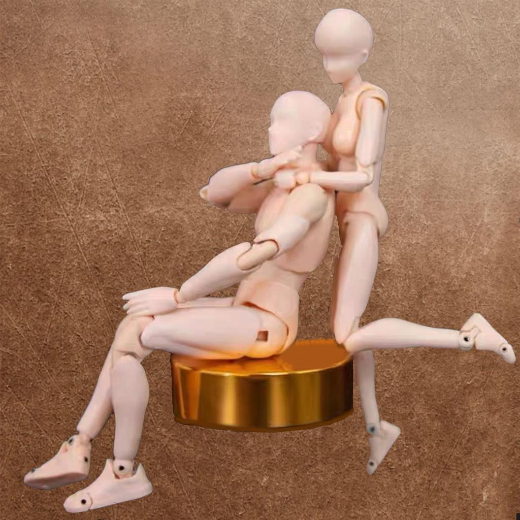 Gnallang Drawing Doll, Articulated, with Stand, Changeable Gestures, Cartoon Model, Muscular Body, Male and Female, Skin Color