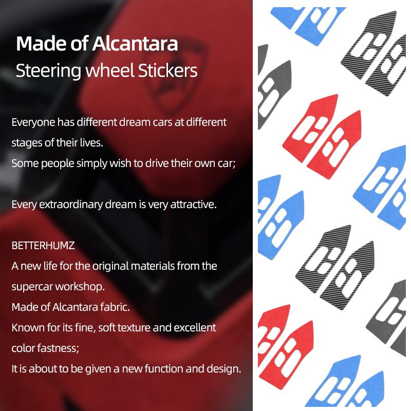 Betterhumz For Mazda 6 2003-2015 Made of Alcantara Auto Steering Wheel Panel Button Trim Sticker Tuning Car Interior Accessories