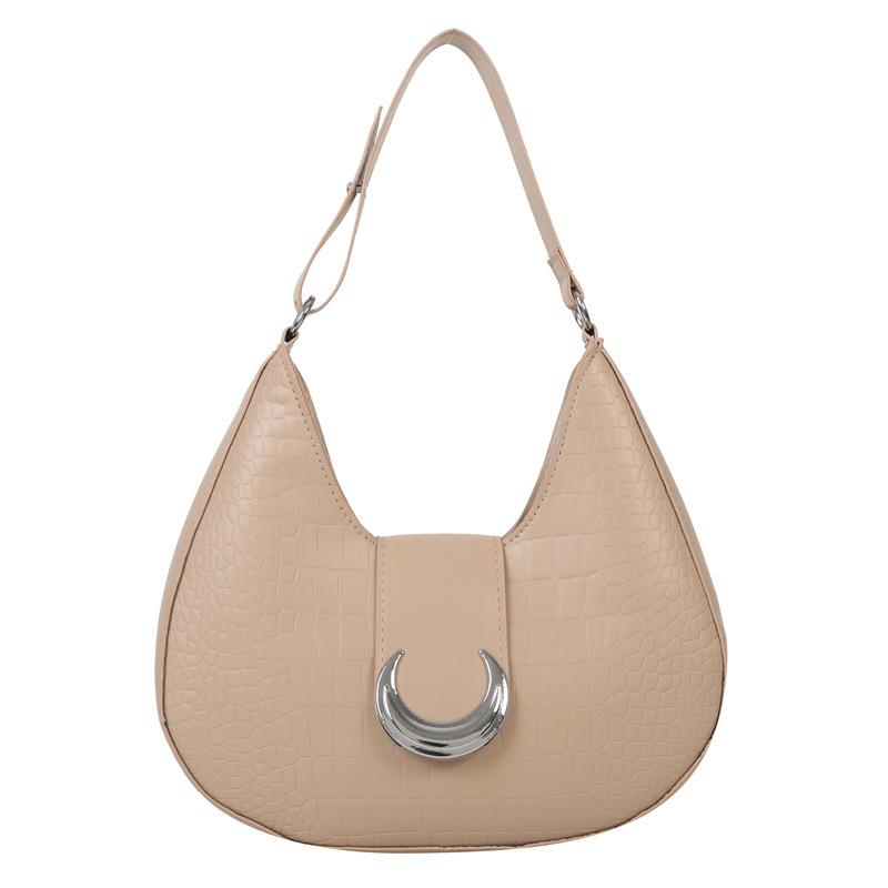 

Сумка Жіноча 2024 Весна та Літо Нова Модна Модна Сумка на Плече з Крокодиловим Візерунком Сумка Під Пахву Проста Універсальна Сумка-Півмісяць хакі