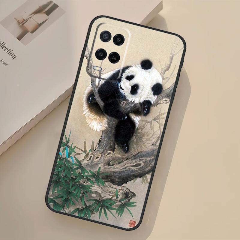 Panda Animal Cute Bear Case For Oppo A76 A96 A16 A17 A18 A60 A80 A40 A38 A58 A78 A98 A94 A74 A54 A15 A57 A77 A5 Pro