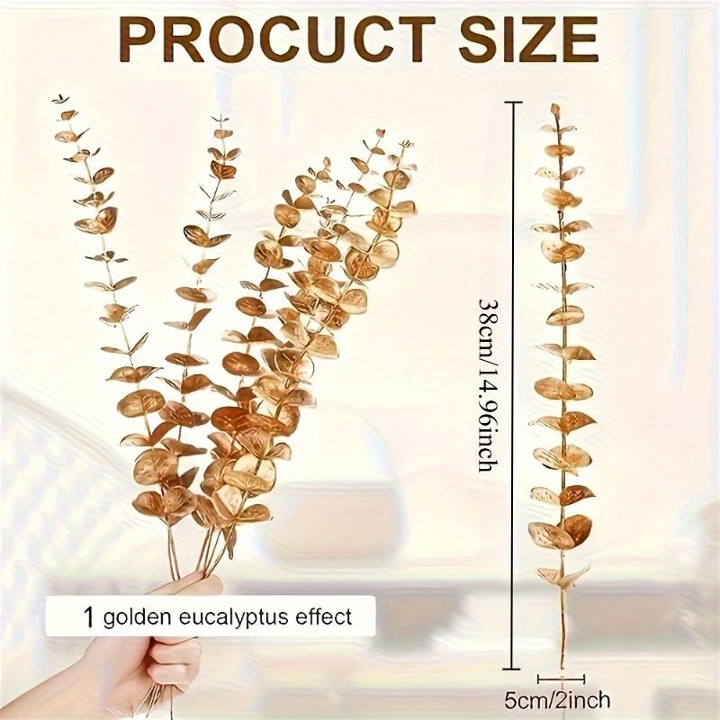 10/20pcs Golden Eucalyptus Artificial Flowers Christmas Home Decor Weddings Birthdays Office Desk Decoration Artificial Plants