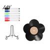 Customizable Record Art Flower Vinyl Ornament, DIY Custom Board, with Hand Painted Display Stand Design, Personalized Birthday Anniversary Message