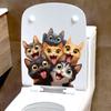 Cute Cat Toilet Seat and Wall Sticker Set Waterproof Removable Decal for Bathroom WC Home Decoration