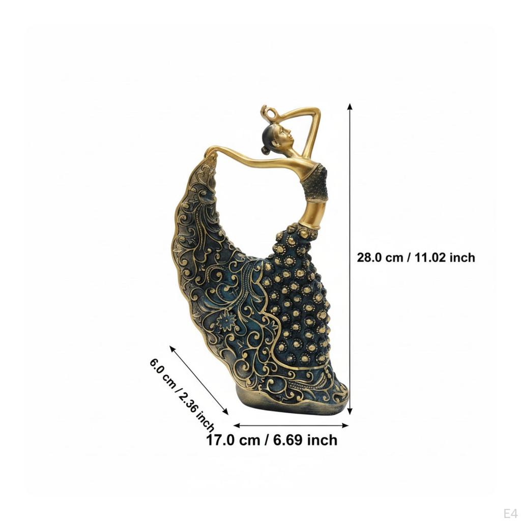 Elegant Peacock Dance Figurine Decorative Dancing Woman Sculpture Artistic