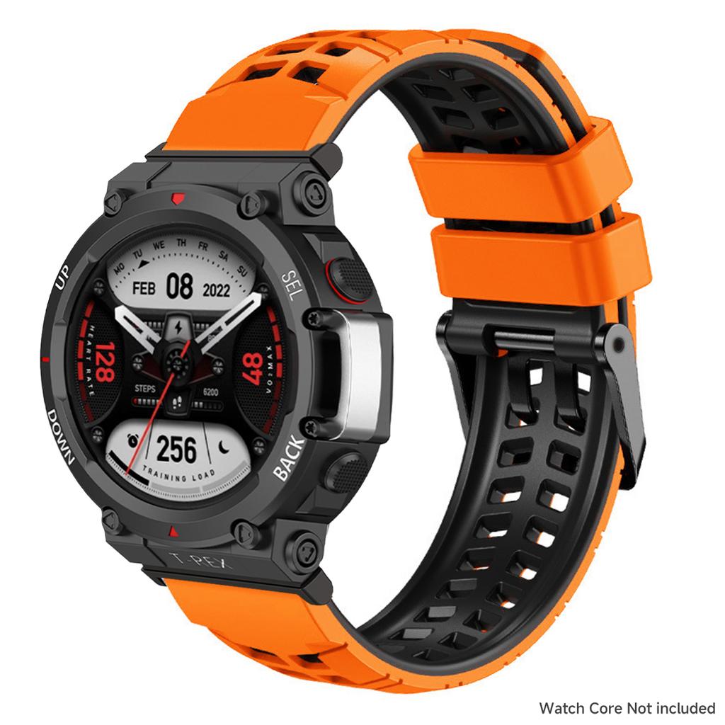 Silicone Sport Band For Amazfit T-rex 3/2/1 Two Tone Adjustable Strap For T-rex Pro/Ultra/2ultra Smartwatch Breathable Bracelet