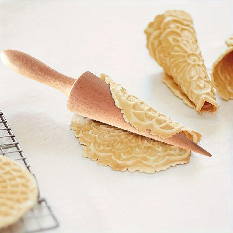 1pc Wooden ice cream cone mold DIY kitchen tool for waffle cake cone croissant making kitchen tool gadgets