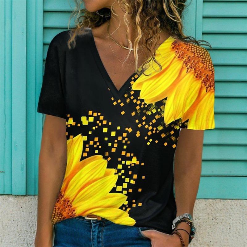 Women's Casual and Comfortable Summer V-neck Top