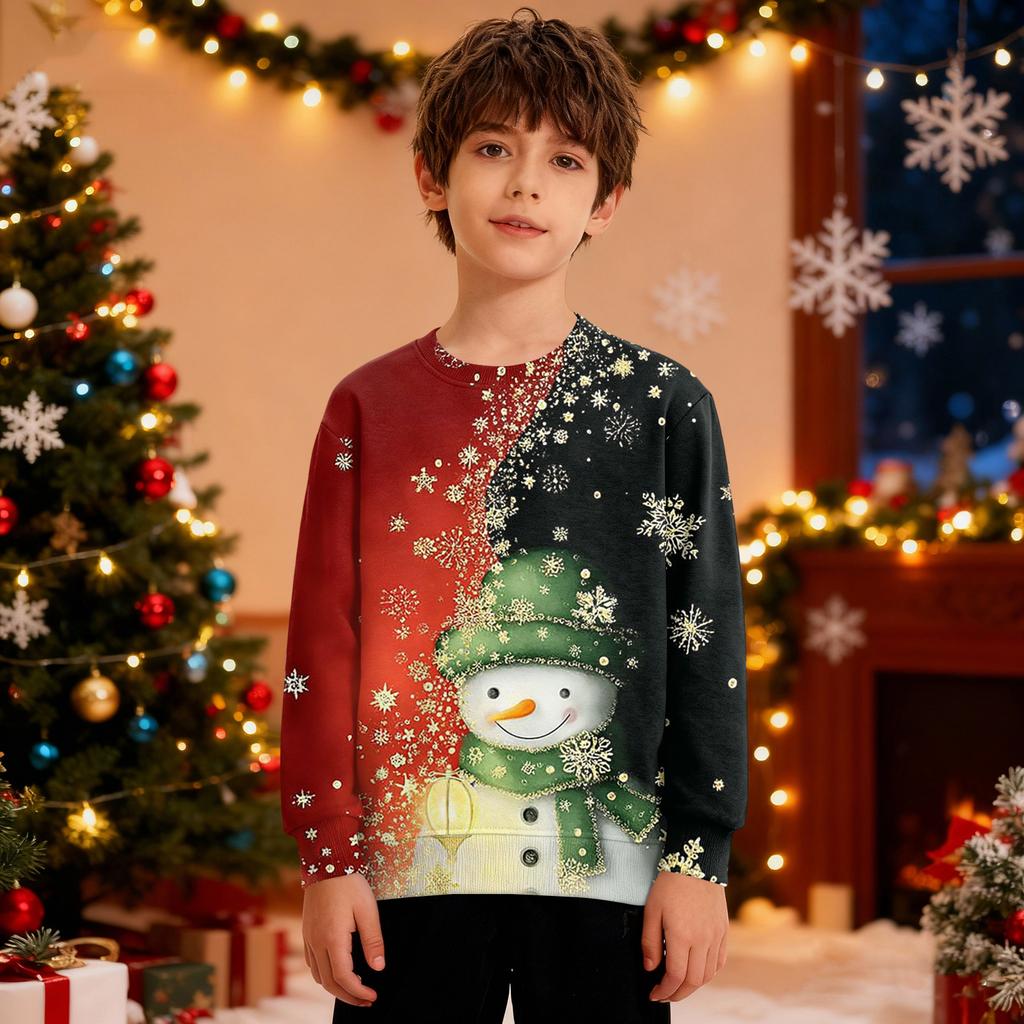 Christmas Sweatshirt Boys Girls Ugly Xmas Christmas Shirt Crewnek Toddler Long Sleeve Pullover Outfit Tops