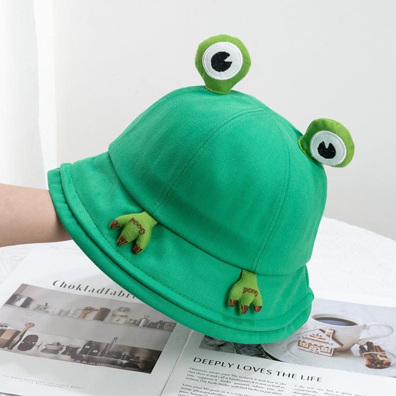 

Cute Frog Hat For Women And Kids Sun Protection Summer Cap With Short Brim Adult зелёный