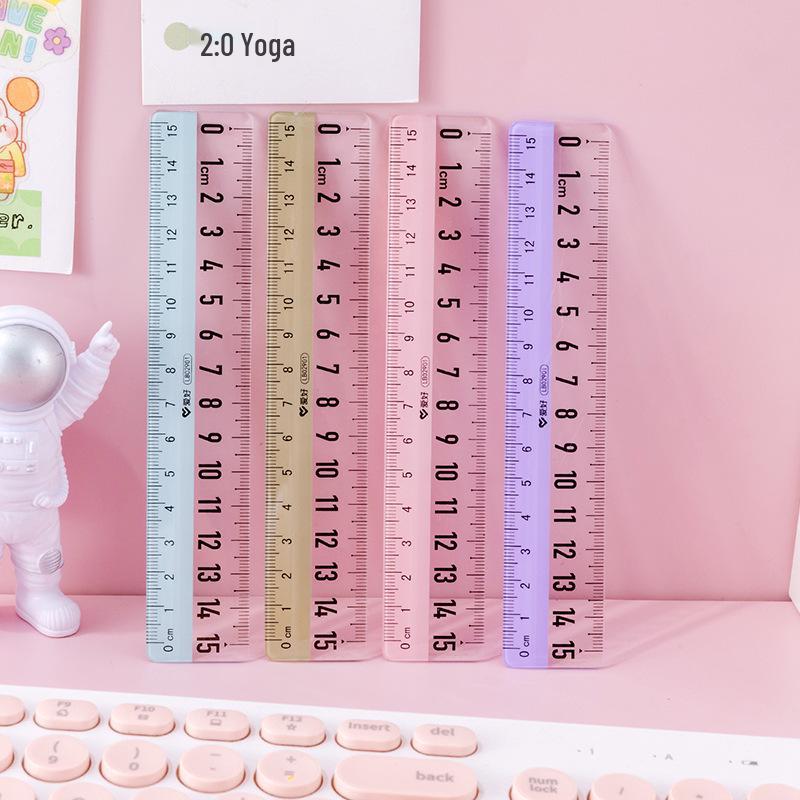 15cm Warm Color Cartoon Transparent Plastic Ruler – Primary School Student Stationery