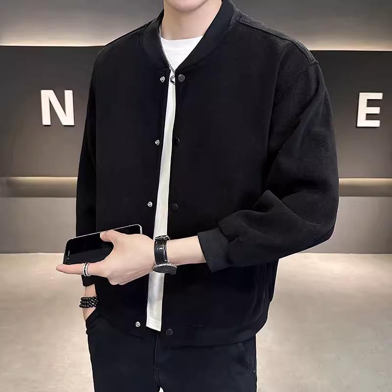 Spring/Autumn 2024 Men s Trendy Japanese Retro Baseball Jacket - Casual Loose Color Block Outerwear XL