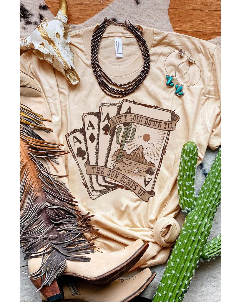 Azura Exchange Western Poker Cards Graphic Print T-Shirt