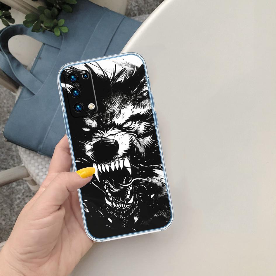 CJ8 Zvířecí Vlk Soft Shell Průhledný Kryt na Telefon pro Motorola Moto Edge 20 30 40 50 S30 Fusion Ultra Pro Neo Lite + G200 G23