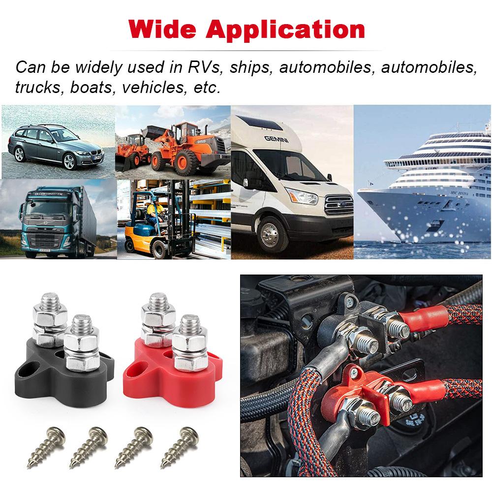 M6 M8 M10 Bus Bar 12V Terminal Block Studs BusBar 12V 5/16" 1/4" Negative Heavy Duty Power Distribution Stud for Truck RV Boat