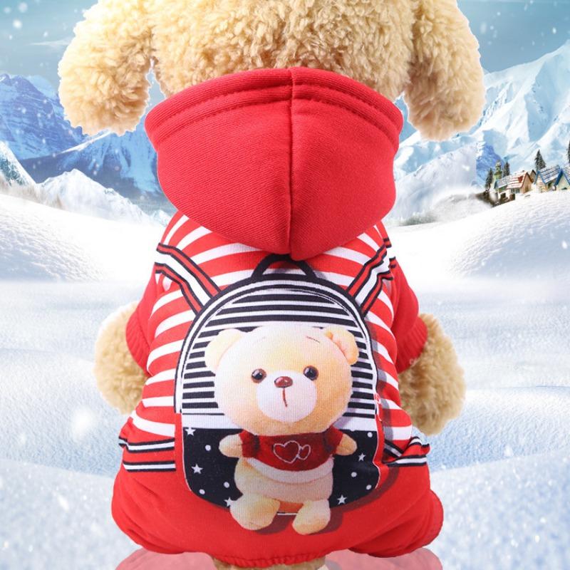 Four-legged Button Dog and Cat Clothing, Pet Supplies, Autumn and Winter Fleece Hoodie