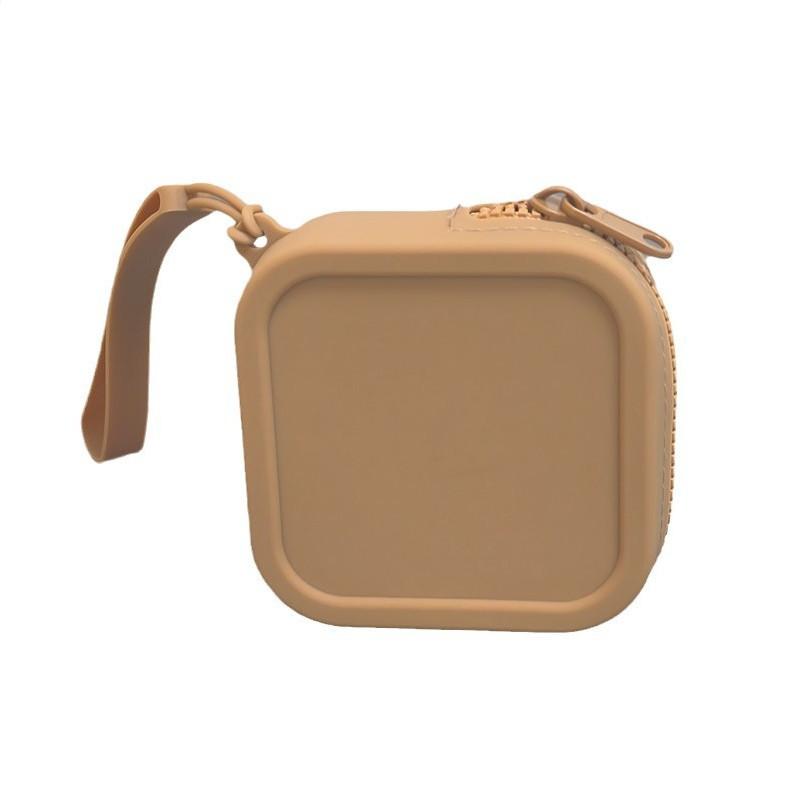 Multi-Purpose Soft Silicone Zipper Pouch Portable Mini Coin Purse With Wrist Strap Waterproof Earphone Lipstick Storage Bag
