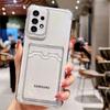 Card Holder Bag Transparent Case For Samsung Galaxy S25 S24 S23 Ultra S22 Plus S21 S20 FE A55 A54 A53 5G A13 A14 A34 A32 A52 A33