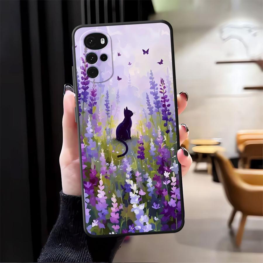 

Phone Cover Case for Motorola Moto G50 G32 G51 G73 G53 G30 G52 G60s G22 Edge40 Edge 20 Pro 30 Lite G71 Cute Cat Art Motorola Moto G30