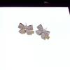Korean Fashion Zirconia Bow Earrings for Women: Exquisite Silver Dangle Studs, Perfect for a Stylish Look and Internet Celebrity Appeal