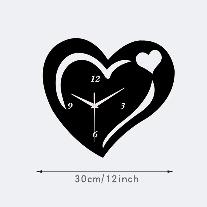 

Black Love Wall Clock Valentine s Day Creative Silent Clock Suitable for Living Room and Bedroom Decoration as a Gift for Lovers (black,12 inch) чёрный