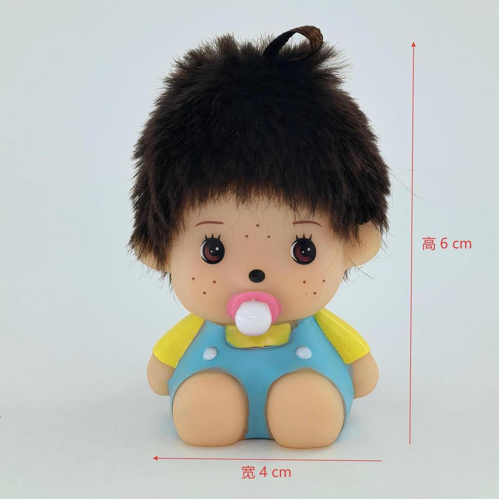 Anime Cute Creative Panda Qiqi Resin Figurine Keychain Diy Rhinestone Car Decoration Hanging Toy Gift Ornament Birthday Gift