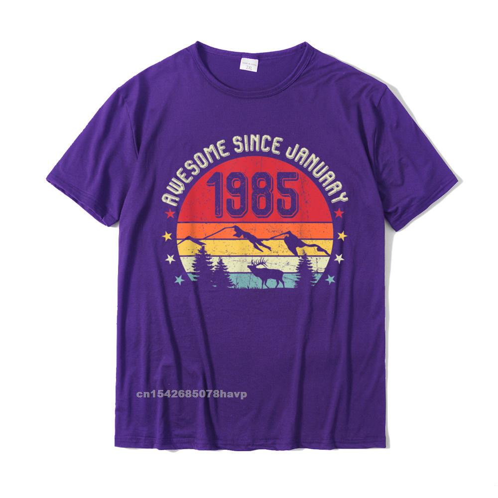 Awesome Since January 1985 Birthday Shirt Vintage Shirt TShirt Cotton Tees For Unisex Summer T Shirt Casual Retro