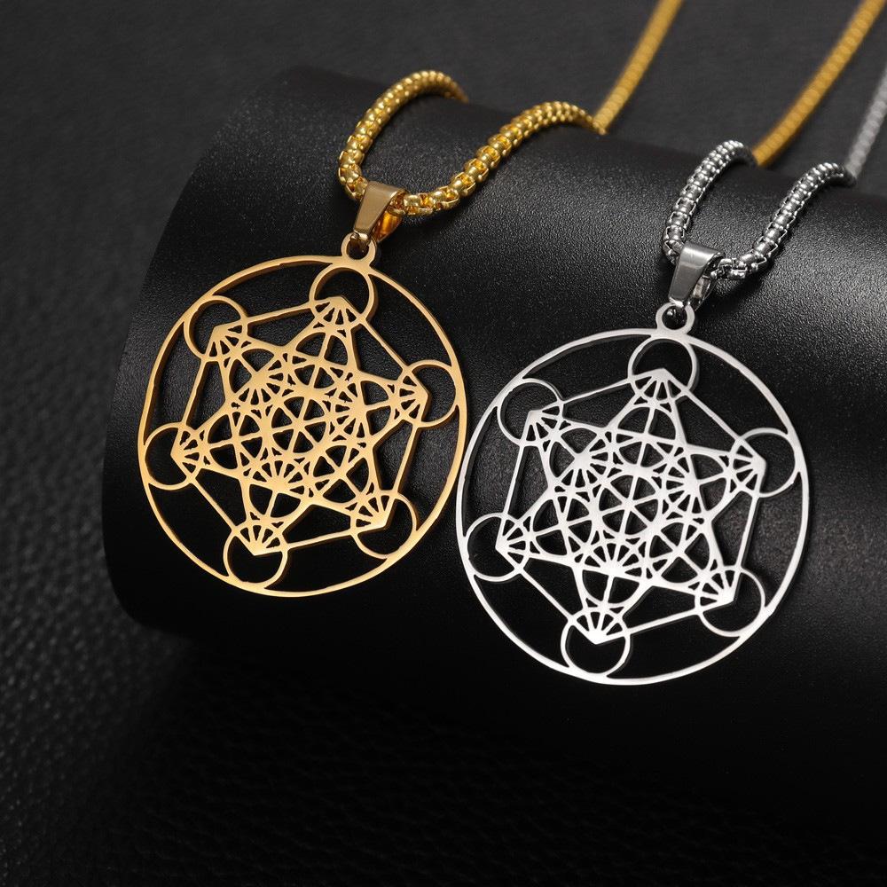 Six Star Array Hollow Pendant Men's and Women's Geometric Solomon Necklace Gift