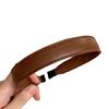 Coffee Wine ~ Retro Pu Leather Hairband French Style High Cranial Pressure Hair Bundle Jennie's Same Style Travel Hairpin