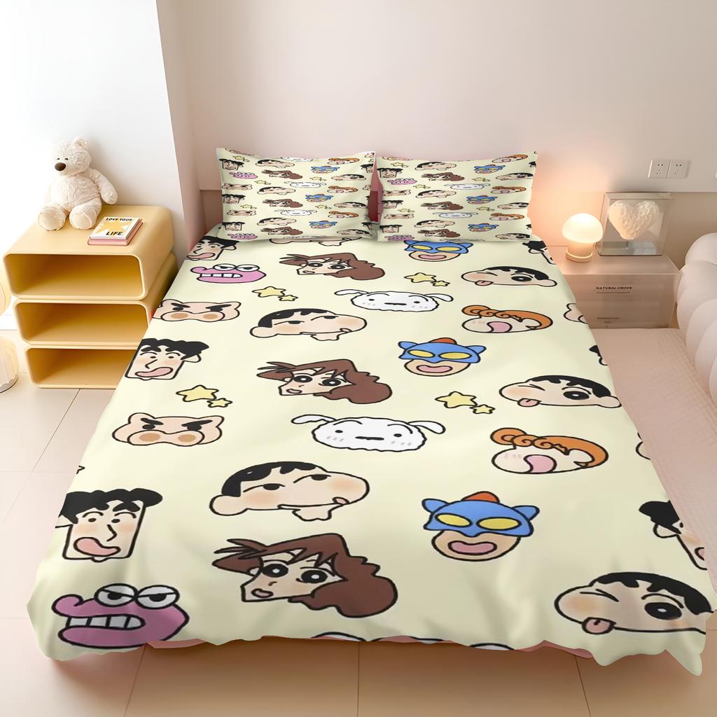 Crayon Shin-chan Children's Bedroom 3-Piece Duvet Cover Set Printed Home Co-Branded Mattress Bedding Set