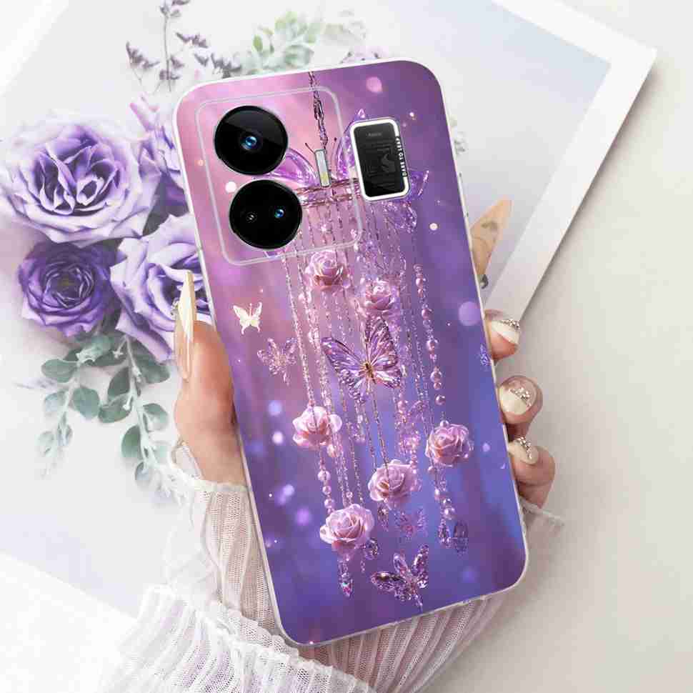 For Realme GT Neo5 RMX3706 Case Fashion Painted Flowers Silicone Cover For Oppo Realme GTNeo5 GTNeo 5 Phone Cases