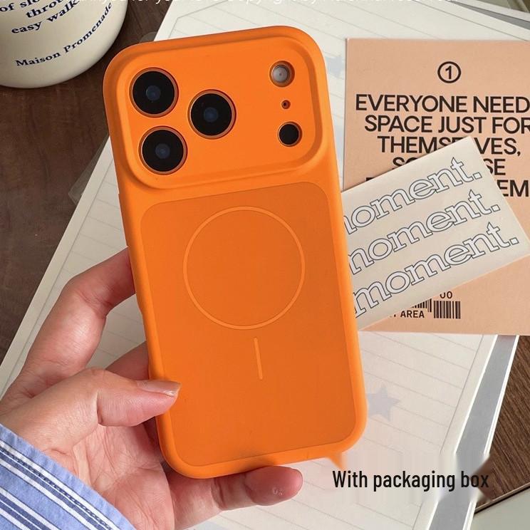 iPhone 17 Pro Max Liquid Silicone Magnetic Color-blocking Thin Protective Case