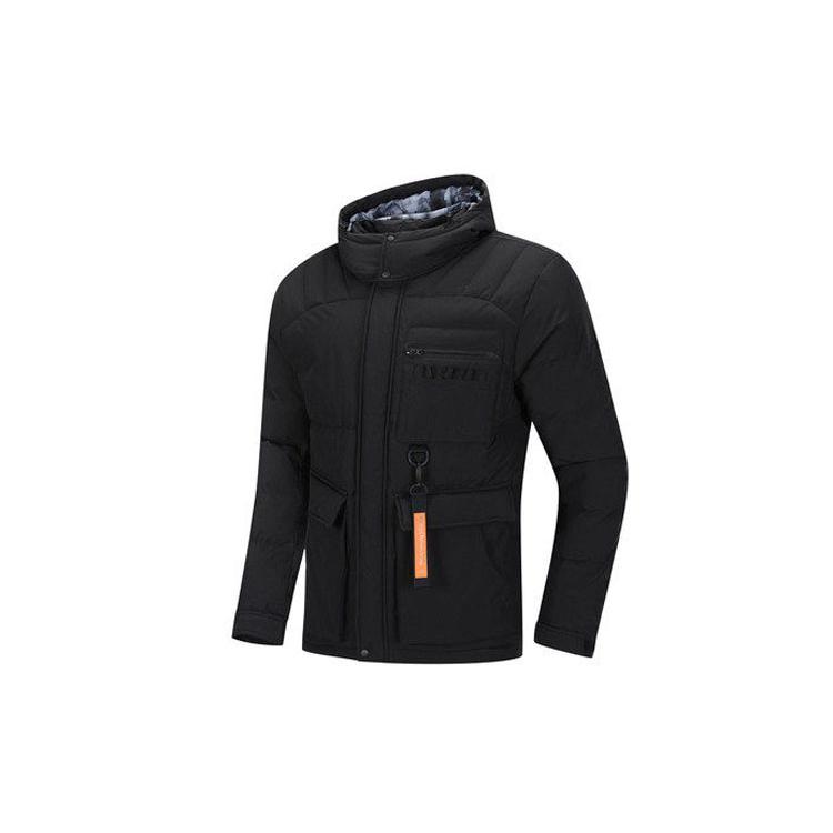 Li Ning Down Jackets Men s New Standard Black Hooded Thickened Other AYMP103-1 XL