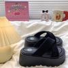 Versatile Sandals Small Beach Sandals Muffin Thick Sole Height Increase Cross with Slippers Women's Summer Wear 2025 New