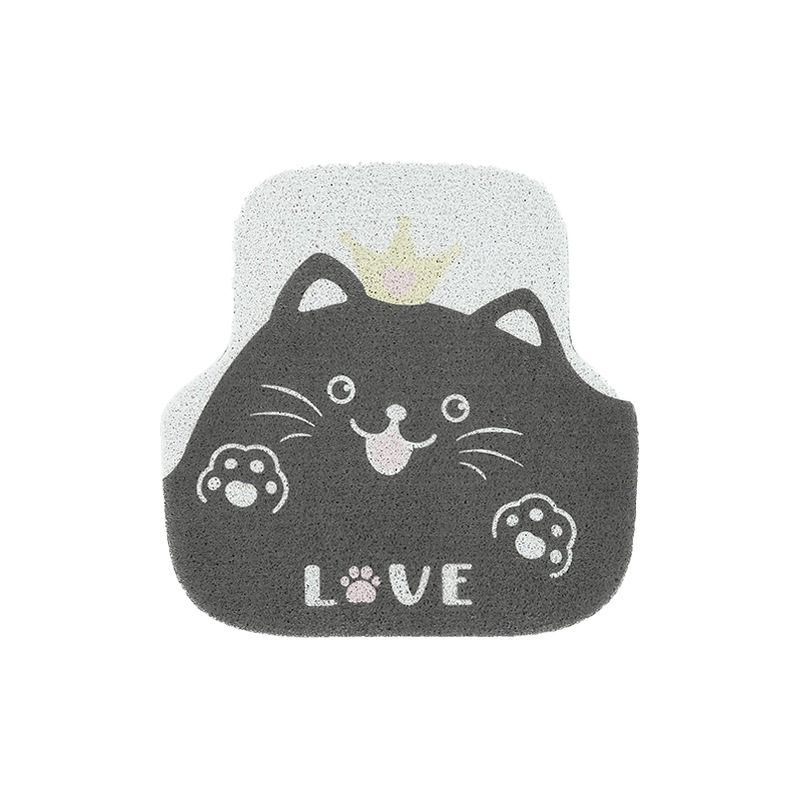 

Wire Loop Car Floor Mats, Cute Cat-Themed Dirt-Resistant Non-Slip Car Mats, Single-Piece Universal Protective Car Floor Mats for Women Big Face Cat Foot Pad Behind