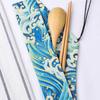 Portable Tableware Bag Japanese Printing Reusable Drink Straw Chopstick Cutlery Pouch Drawstring Bag Cutlery Bag For Spoon Fork