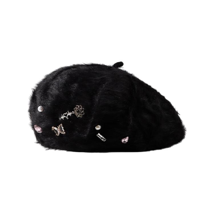 Pearls Stylish Cabbie Hat for Men Hat Furry Vintage Cabbie Caps Unisex Headwear Autumn Winter Hat for Daily Wear