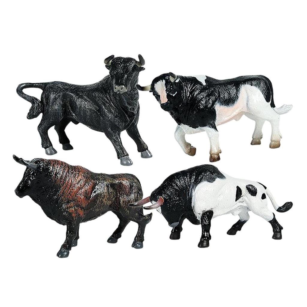 Cattle Decorative Figures Realistic Farm Animal Figurines Small Animals Educational Toys for Kids Home Decor