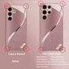 Fashion pink metallic paint glass phone case suitable for Samsung Galaxy S26 S25 S24 S23 S22 S21 S20 FE/Ultra/Plus anti drop