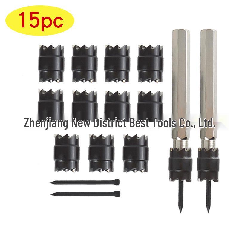 13-Piece Hex Shank Spot Weld Drill Bit Set for Metal Hole Opening and Weld Removal