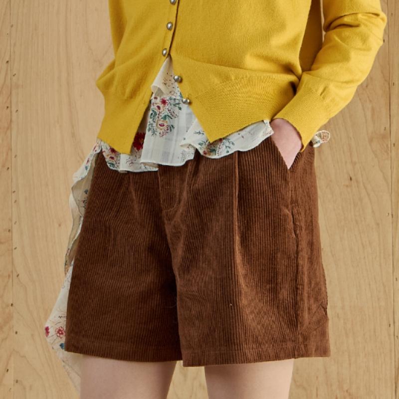 MAXZA Corduroy Two Pleat Half Pants