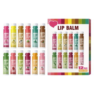 Set di rossetti alla frutta 12 balsami per labbra naturali in regalo per ragazze Set di balsami per labbra in regalo Idrata le labbra
