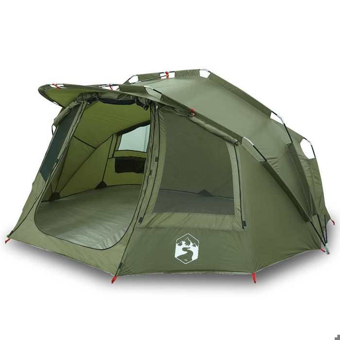 VidaXL Tente de pêche 5 personnes vert olive imperméable, tente de camping, tente de jardin, abri d'extérieur, abri de 4009389