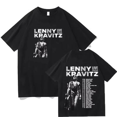 Lenny Kravitz Live 2026 Graphic T Shirt Men Women High Quality Cotton T Shirt Fashion Men Short Sleeve Top Punk Music Style Streetwear
