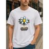 European Size Blurry Blue Flower SUNFLOWER Slogan - A Stylish and Soothing All-season Comfortable T-shirt, A Comfortable Breathable Casual Sports Top