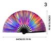 Holographic Folding Fan Pvc Glitter Laser Taiji Fan Dancing Clap Fan For Kung Fu Concerts And Rave Parties Colorful Accessory