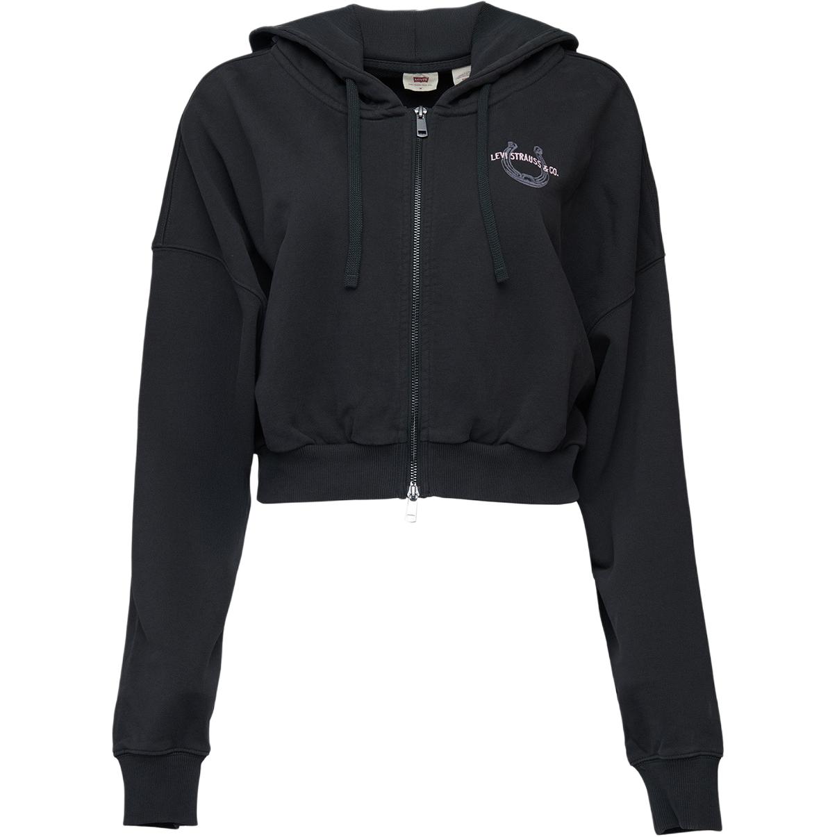 

Levis Куртка женская с капюшоном на молнии, с длинным рукавом, с принтом букв, удобная 0016L-0001 XS